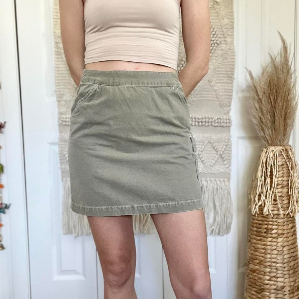Vintage Y2K Old Navy Green Cargo Mini Skirt